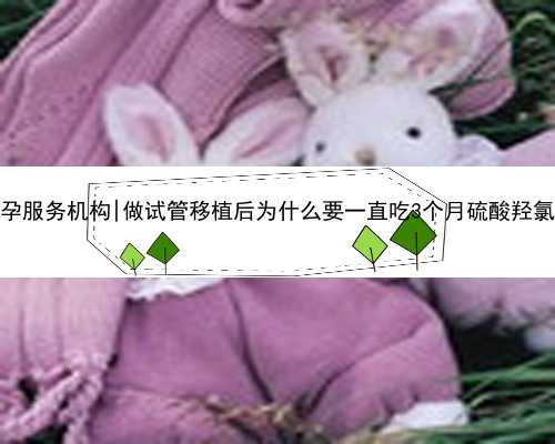 南京代孕服务机构|做试管移植后为什么要一直吃3个月硫酸羟氯喹片？